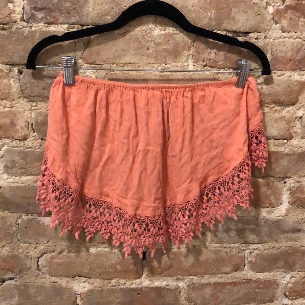 Pink Strapless Crop Top